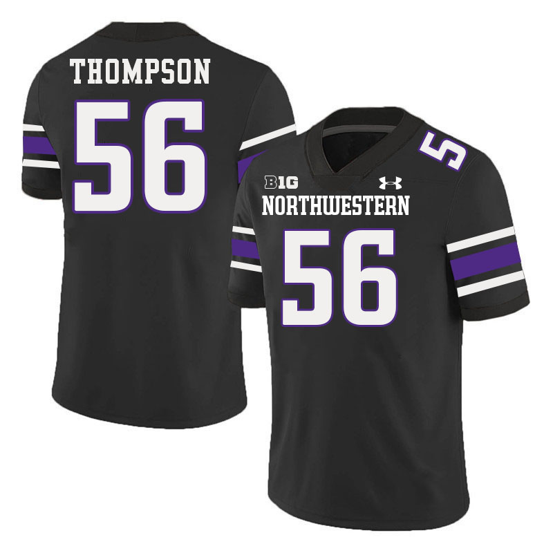 Northwestern Wildcats #56 Josh Thompson College Football Jerseys Stitched-Black